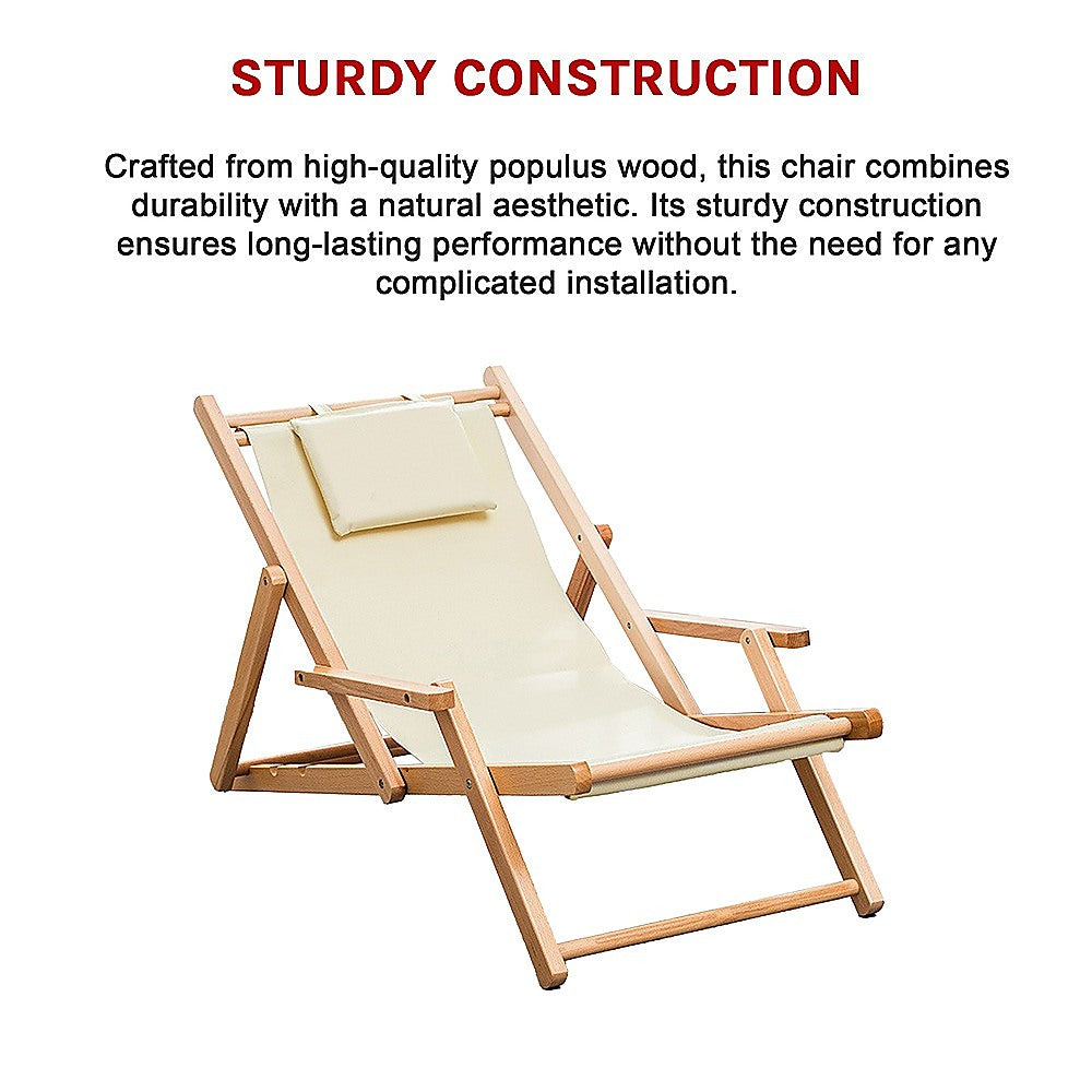 Premium Foldable Outdoor Sling Chair Patio Lounge V63-840761