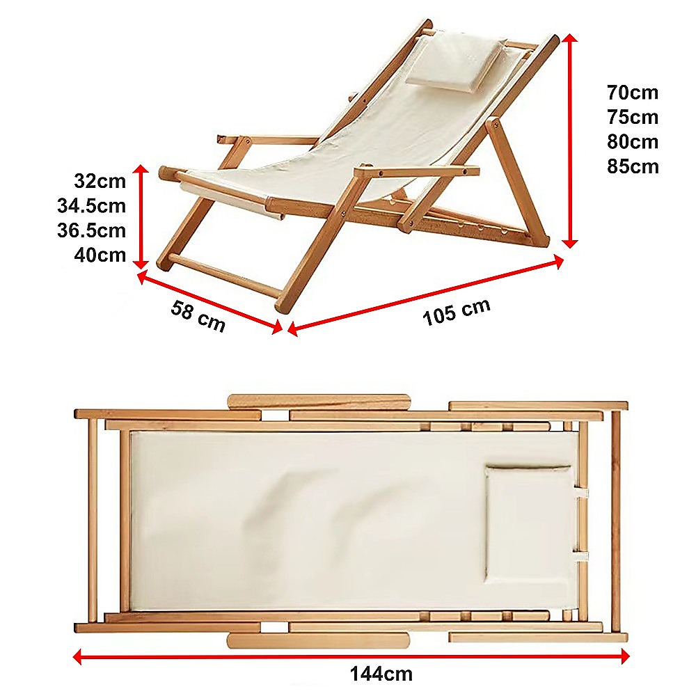 Premium Foldable Outdoor Sling Chair Patio Lounge V63-840761