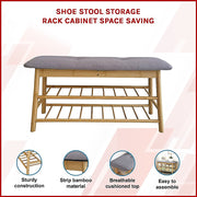 Shoe Stool Storage Rack Cabinet Multifunctional Space Saving V63-840781
