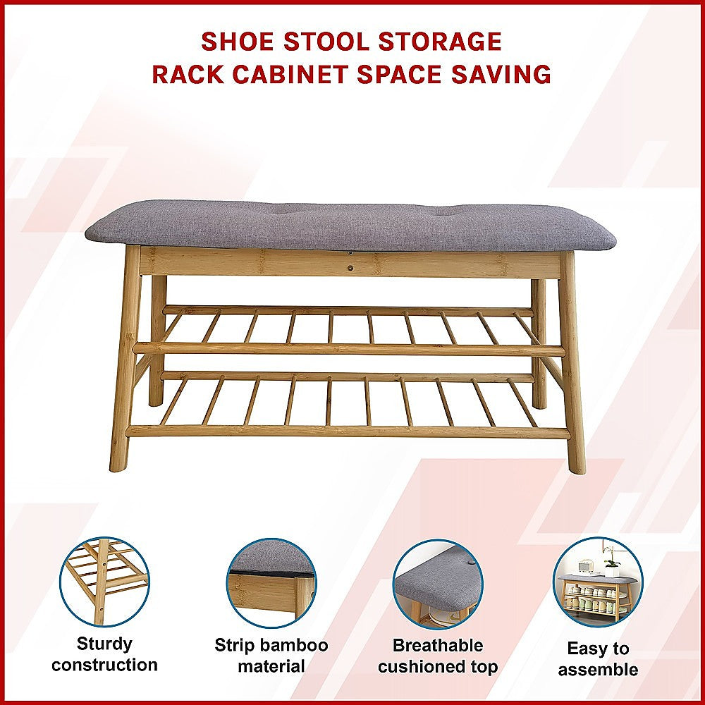 Shoe Stool Storage Rack Cabinet Multifunctional Space Saving V63-840781