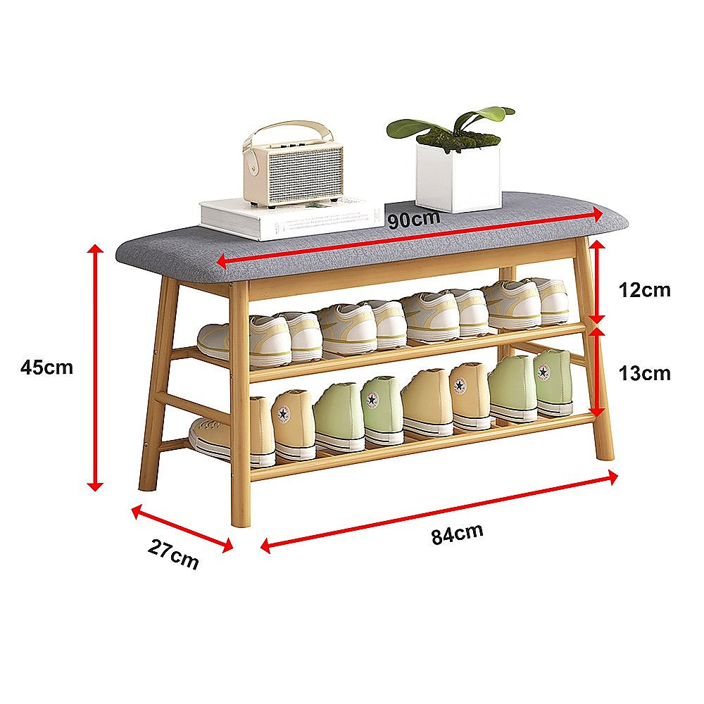 Shoe Stool Storage Rack Cabinet Multifunctional Space Saving V63-840781