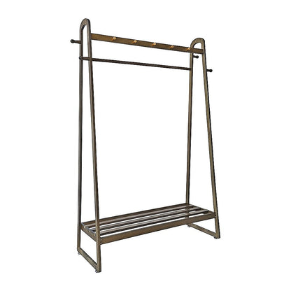 Dark Wood 160x100cm Clothes Rack Slim Stylish Space Saving V63-840821