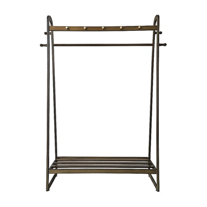 Dark Wood 160x100cm Clothes Rack Slim Stylish Space Saving V63-840821