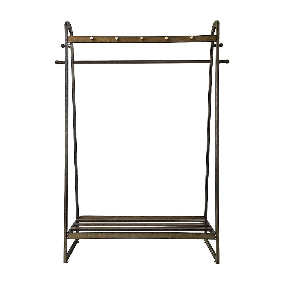 Dark Wood 160x100cm Clothes Rack Slim Stylish Space Saving