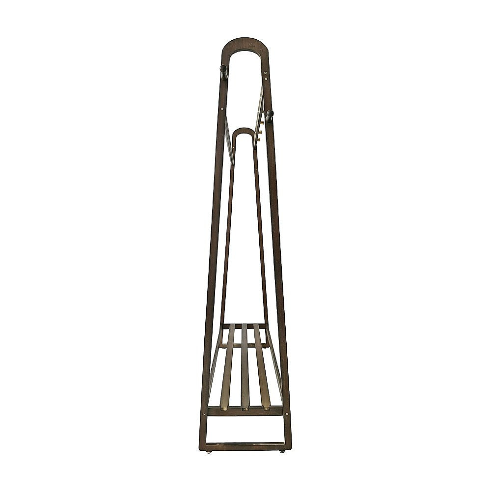 Dark Wood 160x100cm Clothes Rack Slim Stylish Space Saving V63-840821