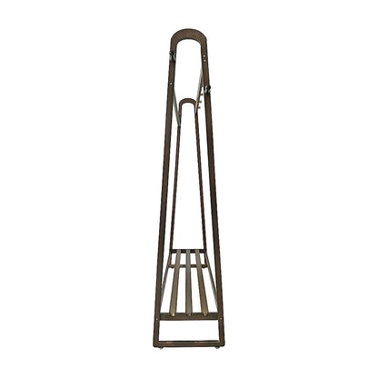 Dark Wood 160x100cm Clothes Rack Slim Stylish Space Saving