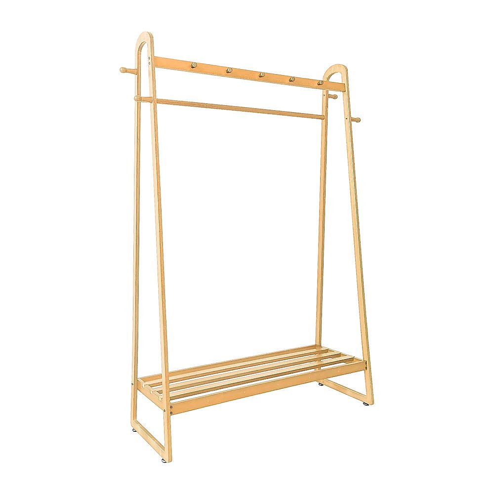 Wood 160x100cm Clothes Rack Slim Stylish Space Saving V63-840831