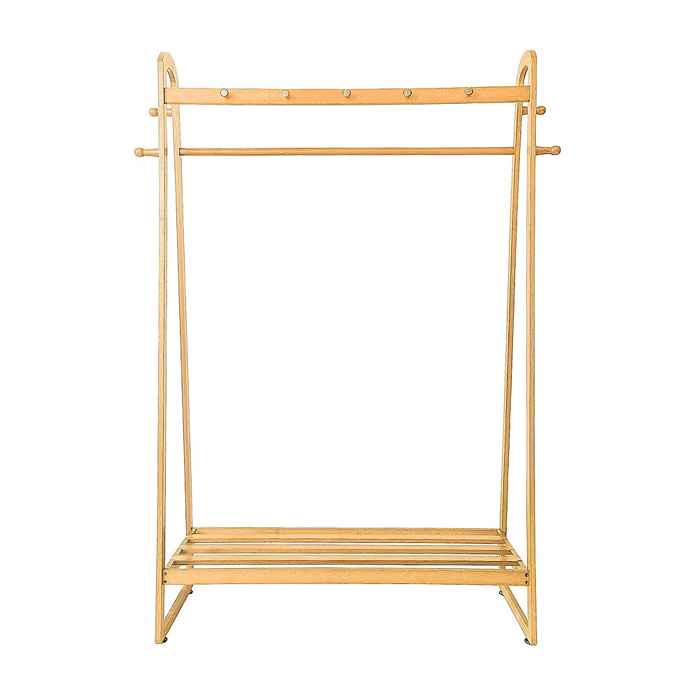 Wood 160x100cm Clothes Rack Slim Stylish Space Saving