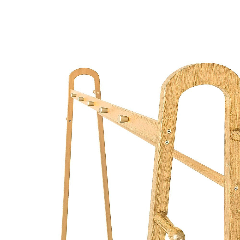 Wood 160x100cm Clothes Rack Slim Stylish Space Saving V63-840831