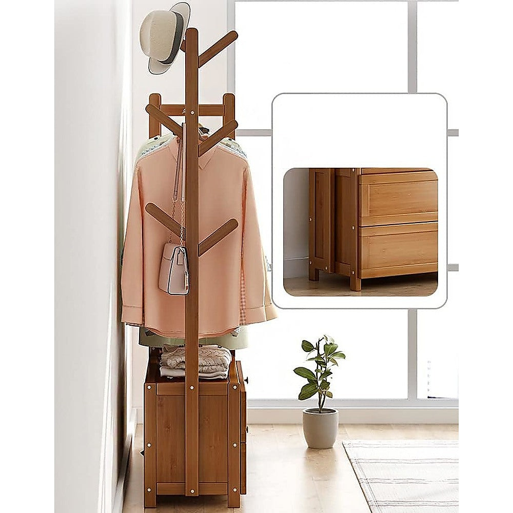 165x70cm Clothes Rack Stand Storage Shelves Modern Coat Tree V63-840851