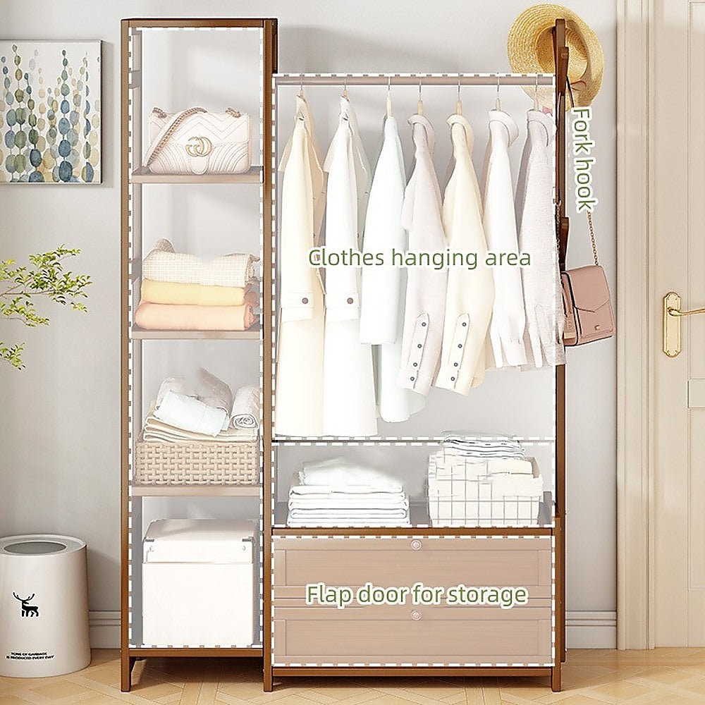 165x100cm Clothes Rack Stand Storage Shelves Modern Coat Tree