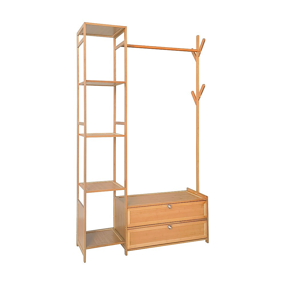 165x100cm Clothes Rack Stand Storage Shelves Modern Coat Tree V63-840891