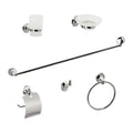 Bathroom Accessories Set 6 Piece Pack Chrome Wall Mounted Easy Fittings V63-840911