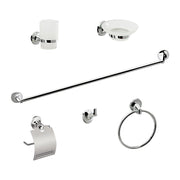 Bathroom Accessories Set 6 Piece Pack Chrome Wall Mounted Easy Fittings V63-840911