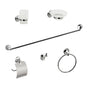 Bathroom Accessories Set 6 Piece Pack Chrome Wall Mounted Easy Fittings V63-840911