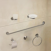 Bathroom Accessories Set 6 Piece Pack Chrome Wall Mounted Easy Fittings V63-840911