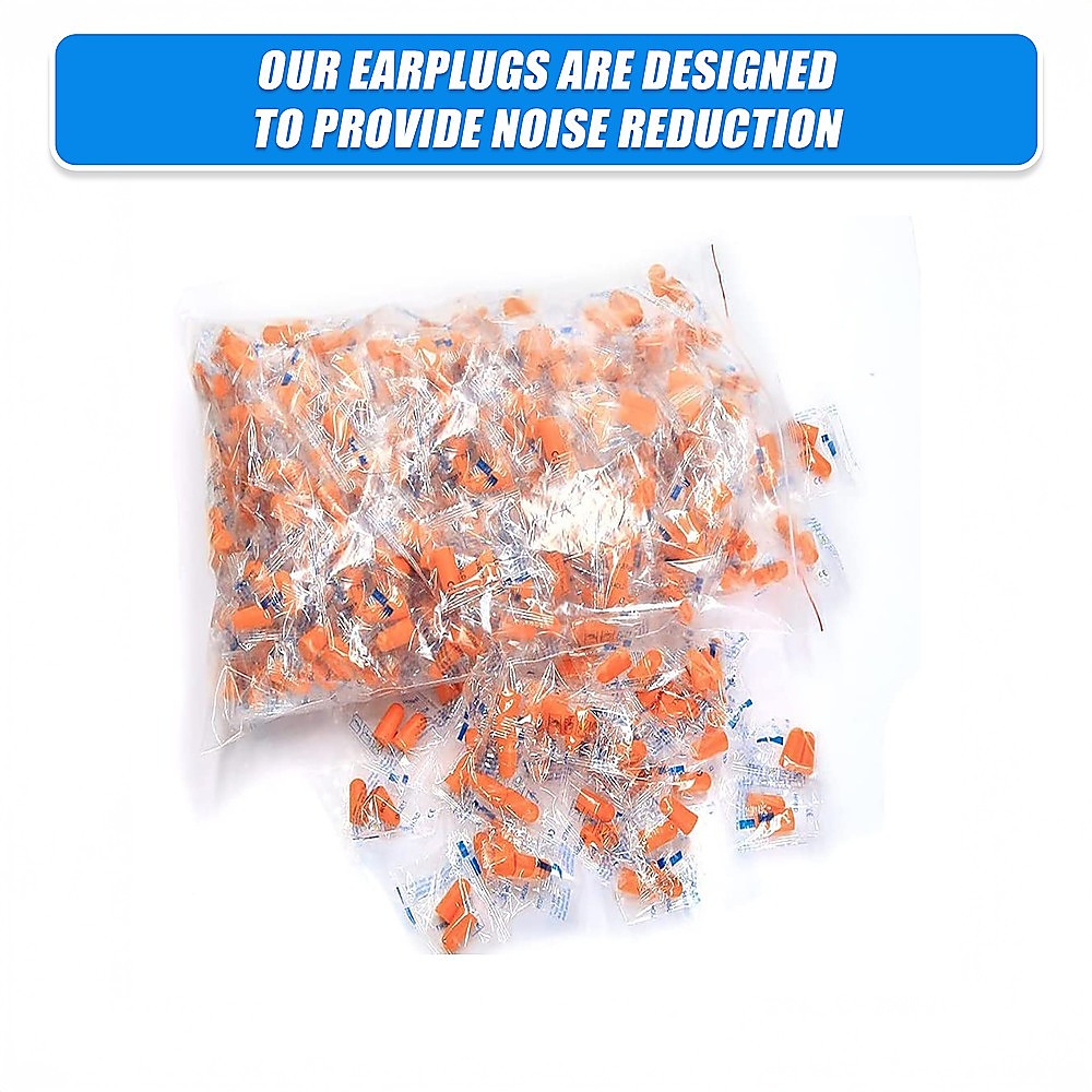 Foam Ear Plugs Disposable 200 Pairs Noise Cancelling Plane Sleep Snoring V63-840921
