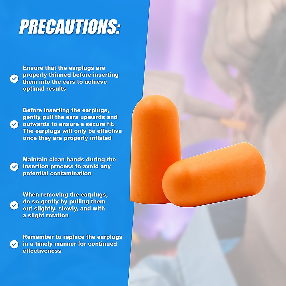Foam Ear Plugs Disposable 200 Pairs Noise Cancelling Plane Sleep Snoring V63-840921