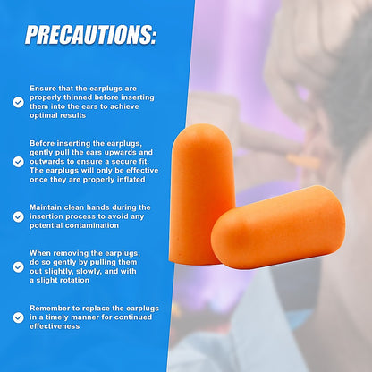 Foam Ear Plugs Disposable 200 Pairs Noise Cancelling Plane Sleep Snoring V63-840921