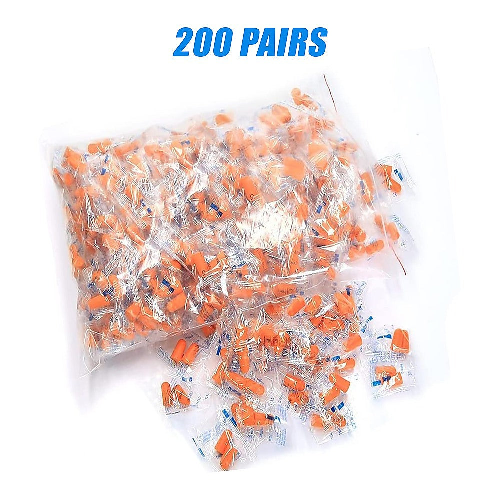 Foam Ear Plugs Disposable 200 Pairs Noise Cancelling Plane Sleep Snoring V63-840921