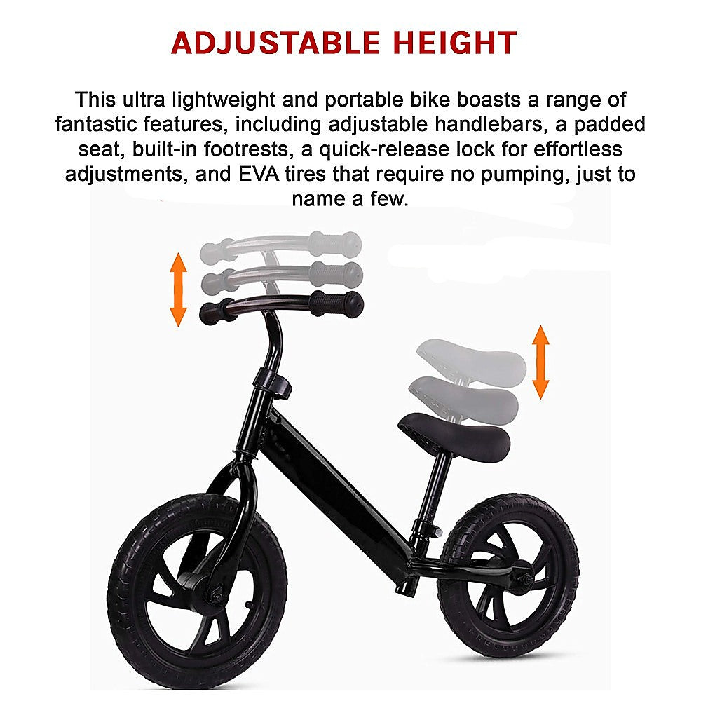 Kids Ride On Push Bike Balance Bicycle with Training Wheels for Toddlers V63-840971