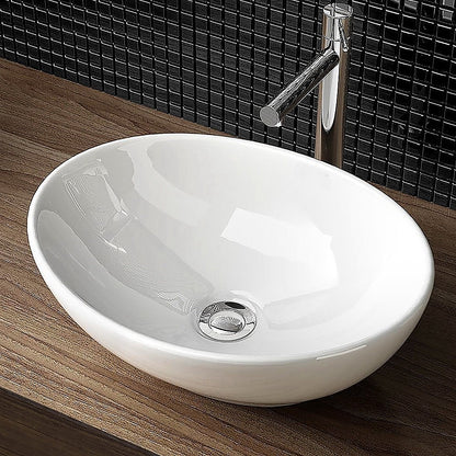 Ceramic Bathroom Basin Vanity Sink Oval Above Counter Top Mount Bowl V63-840991