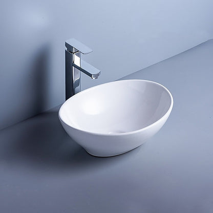 Ceramic Bathroom Basin Vanity Sink Oval Above Counter Top Mount Bowl V63-840991