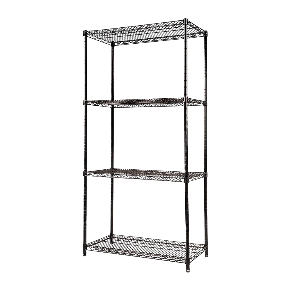 Modular Wire Storage 120x45cm Steel Shelving Black With Fixed Legs For Garage Kitchen Or Retail Storage V63-841031