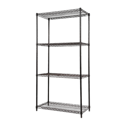 Modular Wire Storage 120x45cm Steel Shelving Black With Fixed Legs For Garage Kitchen Or Retail Storage V63-841031