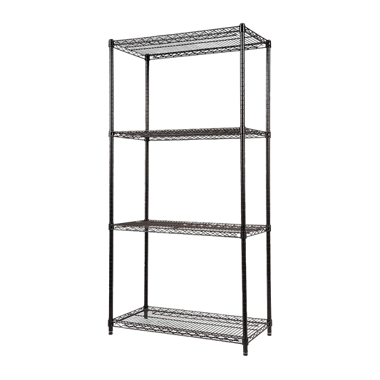 Modular Wire Storage 120x45cm Steel Shelving Black With Fixed Legs For Garage Kitchen Or Retail Storage V63-841031