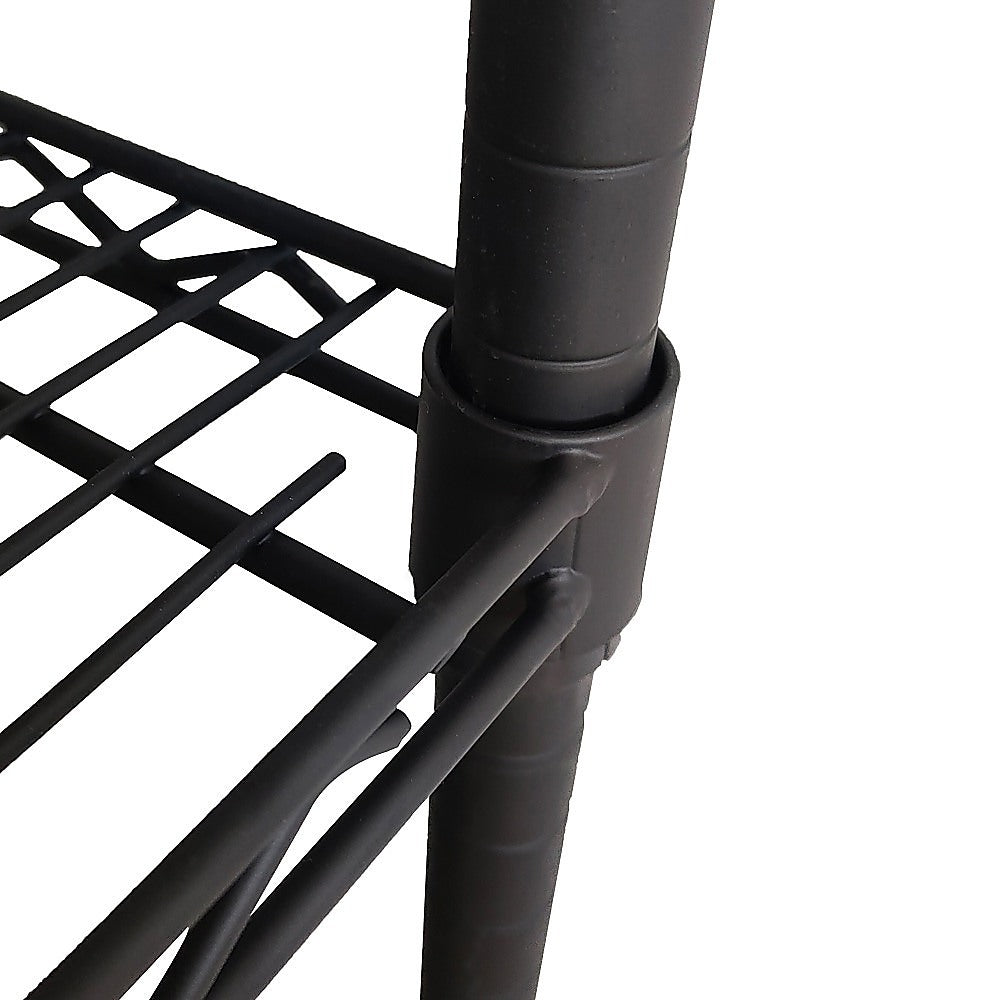 Modular Wire Storage 120x45cm Steel Shelving Black With Fixed Legs For Garage Kitchen Or Retail Storage V63-841031