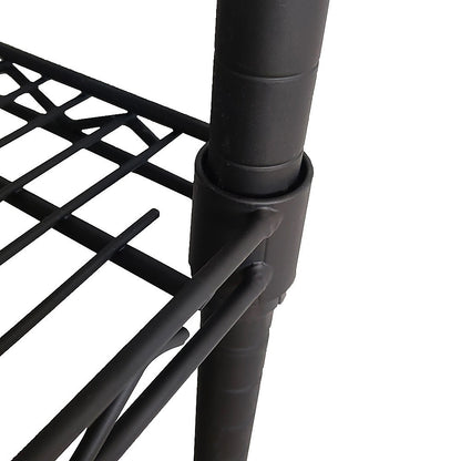 Modular Wire Storage 120x45cm Steel Shelving Black With Wheels For Garage Kitchen Or Retail Storage V63-841051