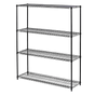 Modular Wire Storage 150x45cm Steel Shelving Black With Fixed Legs For Garage Warehouse Or Kitchen V63-841181