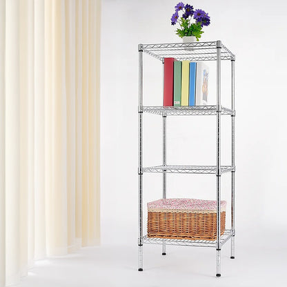 Modular Wire Storage 60x60cm Steel Shelving Chrome With Fixed Legs For Garage Warehouse Or Kitchen V63-841221