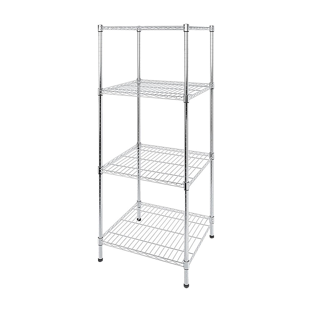 Modular Wire Storage 60x60cm Steel Shelving Chrome With Fixed Legs For Garage Warehouse Or Kitchen V63-841221