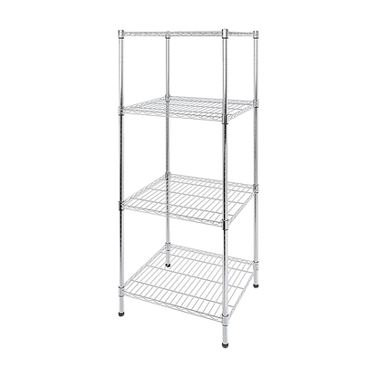 Modular Wire Storage 60x60cm Steel Shelving Chrome With Fixed Legs For Garage Warehouse Or Kitchen V63-841221