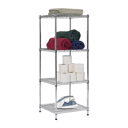 Modular Wire Storage 60x60cm Steel Shelving Chrome With Fixed Legs For Garage Warehouse Or Kitchen V63-841221