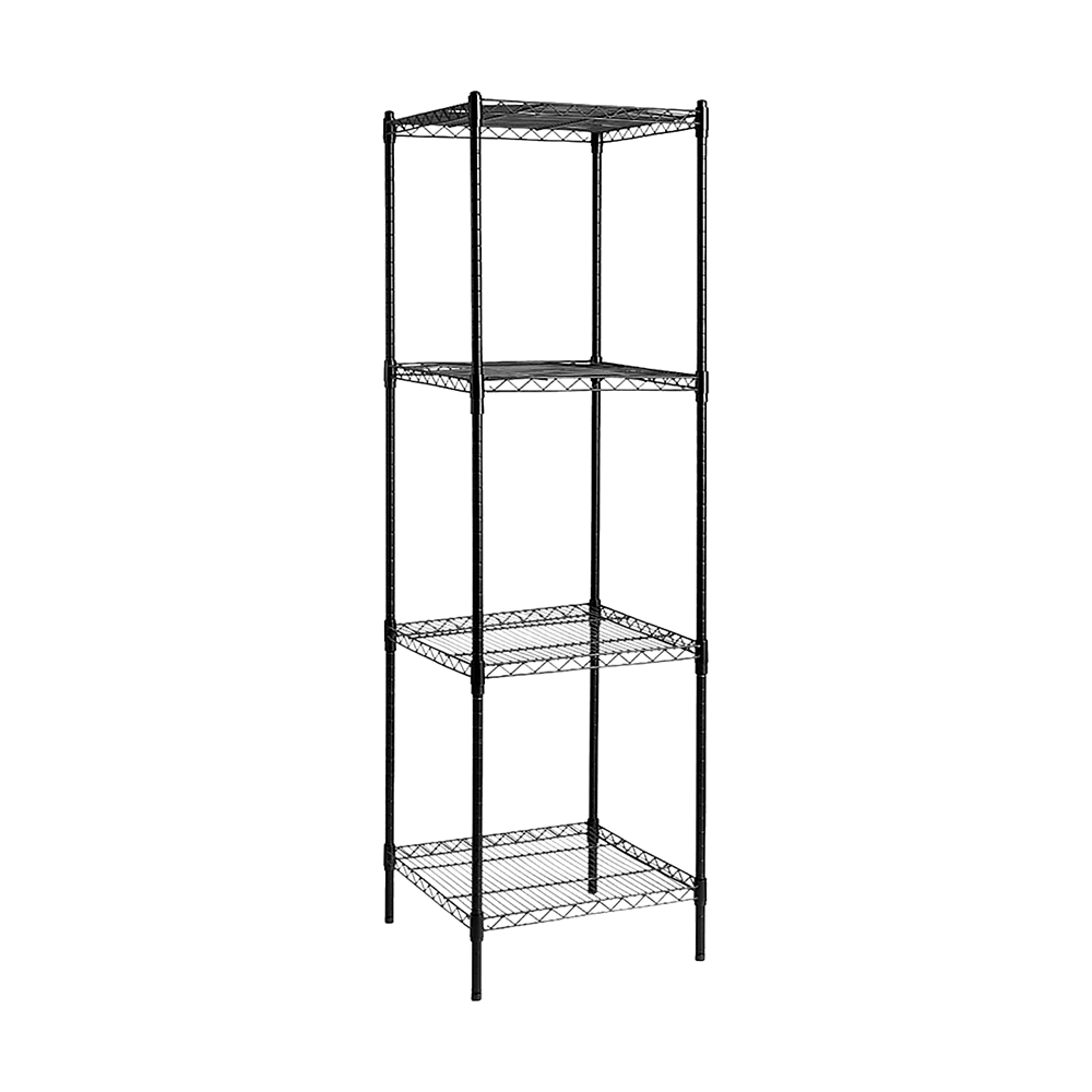 Modular Wire Storage 60x60cm Steel Shelving Black With Fixed Legs For Garage Warehouse Or Kitchen Organisation V63-841231