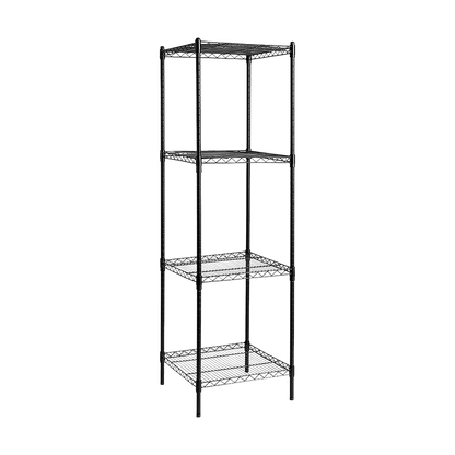 Modular Wire Storage 60x60cm Steel Shelving Black With Fixed Legs For Garage Warehouse Or Kitchen Organisation V63-841231