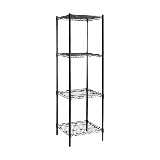 Modular Wire Storage 60x60cm Steel Shelving Black With Fixed Legs For Garage Warehouse Or Kitchen Organisation V63-841231