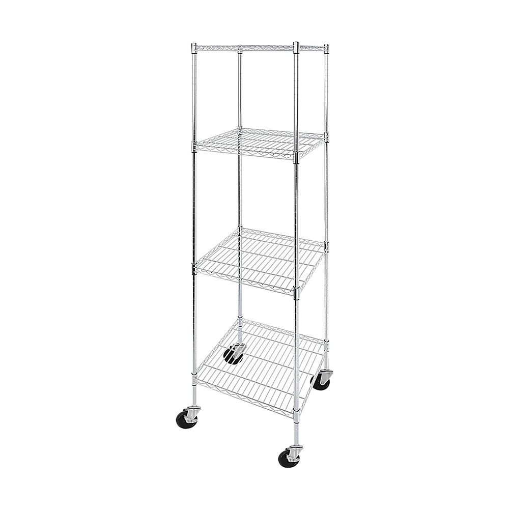 Modular Wire Storage 60x60cm Steel Shelving Chrome With Wheels For Garage Warehouse Or Kitchen Organisation V63-841241