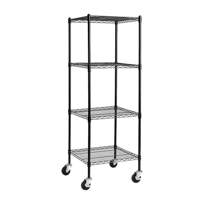 Modular Wire Storage 60x60cm Steel Shelving Black With Wheels For Garage Warehouse Or Kitchen Organisation V63-841251