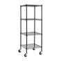 Modular Wire Storage 60x60cm Steel Shelving Black With Wheels For Garage Warehouse Or Kitchen Organisation V63-841251
