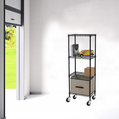 Modular Wire Storage 60x60cm Steel Shelving Black With Wheels For Garage Warehouse Or Kitchen Organisation V63-841251
