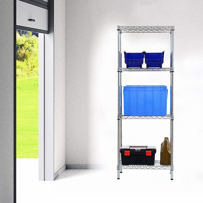 Modular Wire Storage 45x45cm Steel Shelving Chrome With Fixed Legs For Garage Warehouse Or Kitchen V63-841271
