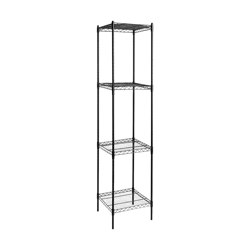 Modular Wire Storage 45x45cm Steel Shelving Black With Fixed Legs For Garage Warehouse Or Kitchen Organisation V63-841281