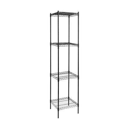 Modular Wire Storage 45x45cm Steel Shelving Black With Fixed Legs For Garage Warehouse Or Kitchen Organisation V63-841281