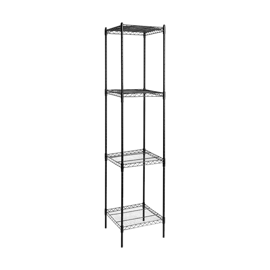 Modular Wire Storage 45x45cm Steel Shelving Black With Fixed Legs For Garage Warehouse Or Kitchen Organisation V63-841281