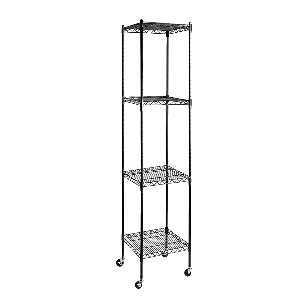 Modular Wire Storage 45x45cm Steel Shelving Black With Wheels For Garage Warehouse Or Kitchen Organisation V63-841301