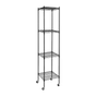 Modular Wire Storage 45x45cm Steel Shelving Black With Wheels For Garage Warehouse Or Kitchen Organisation V63-841301